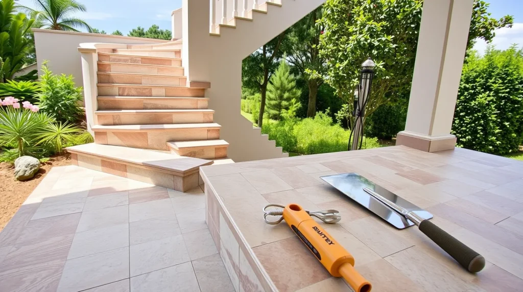 carreler un escalier extérieur