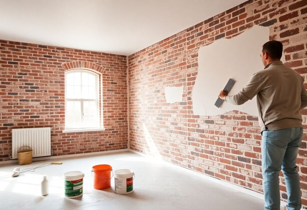 Brief SEO enduit sur brique intérieur