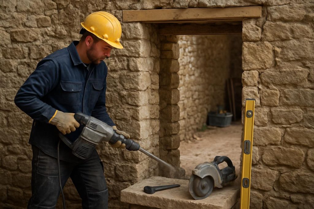 apprenez étape par étape comment réaliser un jambage d'ouverture solide dans un mur en pierre, avec les outils et techniques adaptés pour un résultat professionnel.
